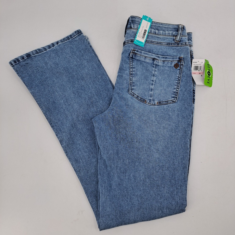 Democracy AB solution Itty Bitty Boot Jeans Womens 10 Kathryn Eco Blue NEW